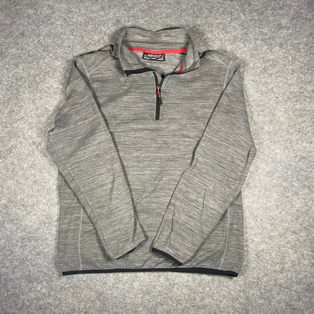 Avalanche Outdoor Supply Company Mens Gray Fleece 1/4 Zip Pullover‎ Medium